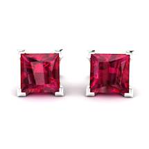 Ruby White Gold Magic of Love Stud Earrings