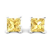 Yellow Sapphire Earrings Sterling Silver Magic of Love Design
