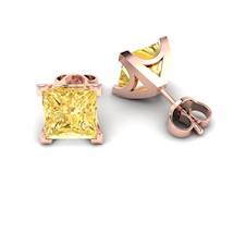 Yellow Sapphire Earrings Rose Gold Magic of Love Design