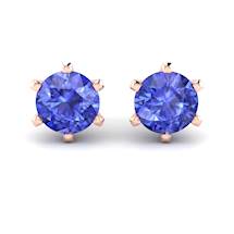 Blue Sapphire Earrings Rose Gold North Star Design