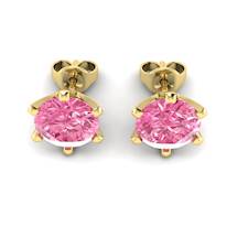 Pink Sapphire Earrings Yellow Gold North Star Design