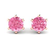 Pink Sapphire Earrings Rose Gold North Star Design