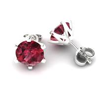 Garnet White Gold Coated North Star Stud Earrings