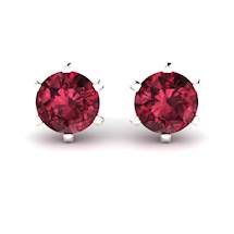 Garnet White Gold Coated North Star Stud Earrings