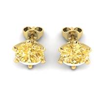 Yellow Sapphire Earrings Yellow Gold North Star Design