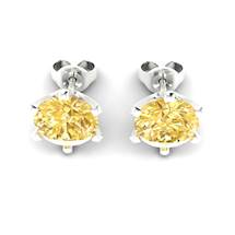 Yellow Sapphire Earrings White Gold North Star Design