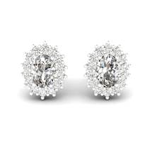 Cubic Zirconia Sterling Silver Princess Kate Stud Earrings