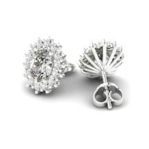 Cubic Zirconia White Gold Princess Kate Stud Earrings