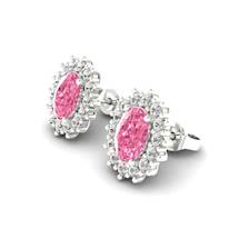 Pink Sapphire Earrings White Gold Princess Kate Design