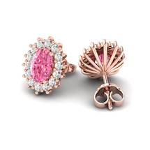 Pink Sapphire Earrings Rose Gold Princess Kate Design