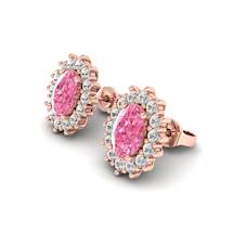 Pink Sapphire Earrings Rose Gold Princess Kate Design