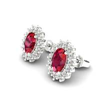 Ruby White Gold Princess Kate Stud Earrings