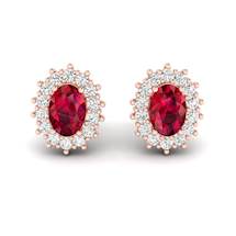 Ruby Rose Gold Princess Kate Stud Earrings