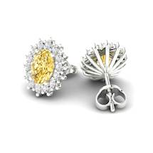 Yellow Sapphire Earrings Sterling Silver Princess Kate Design