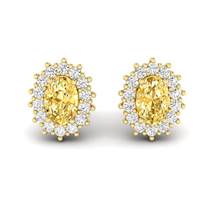 Yellow Sapphire Earrings Yellow Gold Princess Kate Design