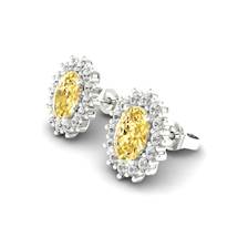 Yellow Sapphire Earrings White Gold Princess Kate Design