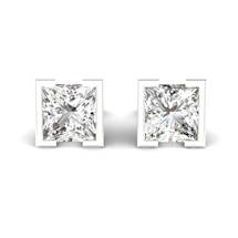 White Sapphire Earrings White Gold Watchtower Design