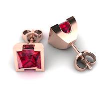 Ruby Rose Gold Watchtower Stud Earrings