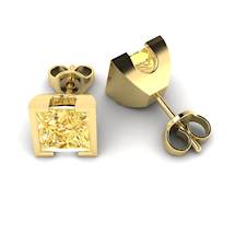 Yellow Sapphire Earrings Yellow Gold Watchtower Design