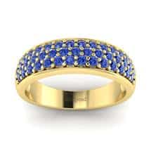 Blue Sapphire Yellow Gold Eternity Ring Glitterati