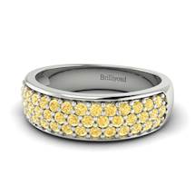 Yellow Sapphire White Gold Eternity Ring Glitterati