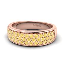 Yellow Sapphire Rose Gold Eternity Ring Glitterati