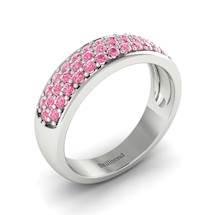 Pink Sapphire White Gold Eternity Ring Glitterati