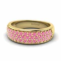 Pink Sapphire Yellow Gold Eternity Ring Glitterati