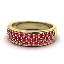 Ruby Yellow Gold Eternity Ring Glitterati