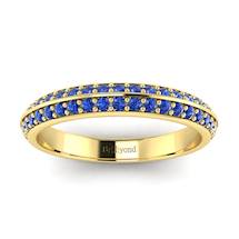 Blue Sapphire Yellow Gold Eternity Ring Melody