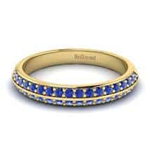 Blue Sapphire Yellow Gold Eternity Ring Melody