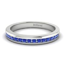 Blue Sapphire White Gold Eternity Ring New Moon