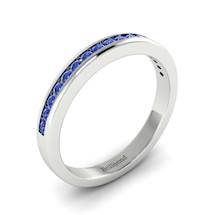 Blue Sapphire White Gold Eternity Ring New Moon