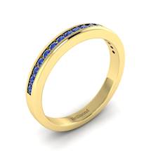 Blue Sapphire Yellow Gold Eternity Ring New Moon