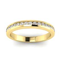 White Sapphire Yellow Gold Eternity Ring New Moon