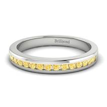 Yellow Sapphire White Gold Eternity Ring New Moon