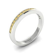 Yellow Sapphire White Gold Eternity Ring New Moon