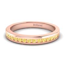 Yellow Sapphire Rose Gold Eternity Ring New Moon