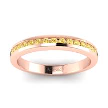 Yellow Sapphire Rose Gold Eternity Ring New Moon