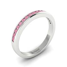 Pink Sapphire White Gold Eternity Ring New Moon