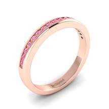 Pink Sapphire Rose Gold Eternity Ring New Moon