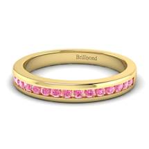 Pink Sapphire Yellow Gold Eternity Ring New Moon