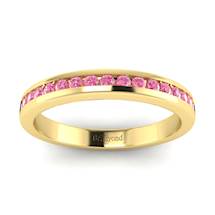 Pink Sapphire Yellow Gold Eternity Ring New Moon