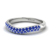 Blue Sapphire White Gold Eternity Ring Que Sera