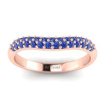 Blue Sapphire Rose Gold Eternity Ring Que Sera