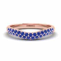 Blue Sapphire Rose Gold Eternity Ring Que Sera