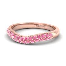 Pink Sapphire Rose Gold Eternity Ring Que Sera