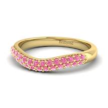 Pink Sapphire Yellow Gold Eternity Ring Que Sera