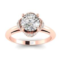 Rose Gold Halo Crown Diamond Engagement Ring Victoria