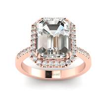 Rose Gold Emerald Cut Diamond Engagement Ring Apex